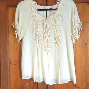 Anthropology Leifsdottir Silk Top with Bows sz 6 NWOT